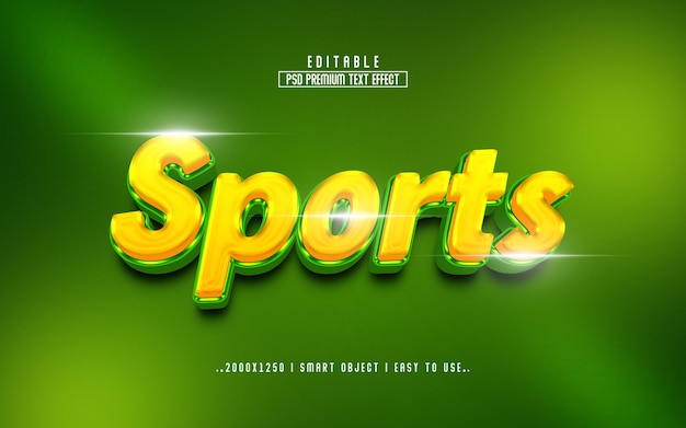 Sports 3d text effect style