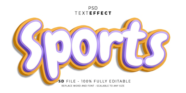 Sports 3d text style effect template