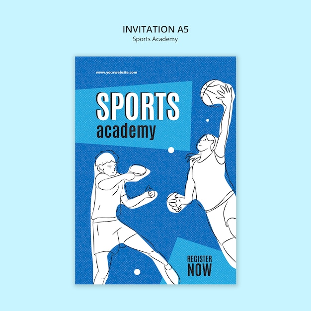 PSD sports academy template design