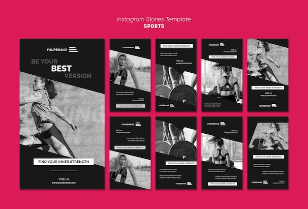 PSD sports ad instagram stories template