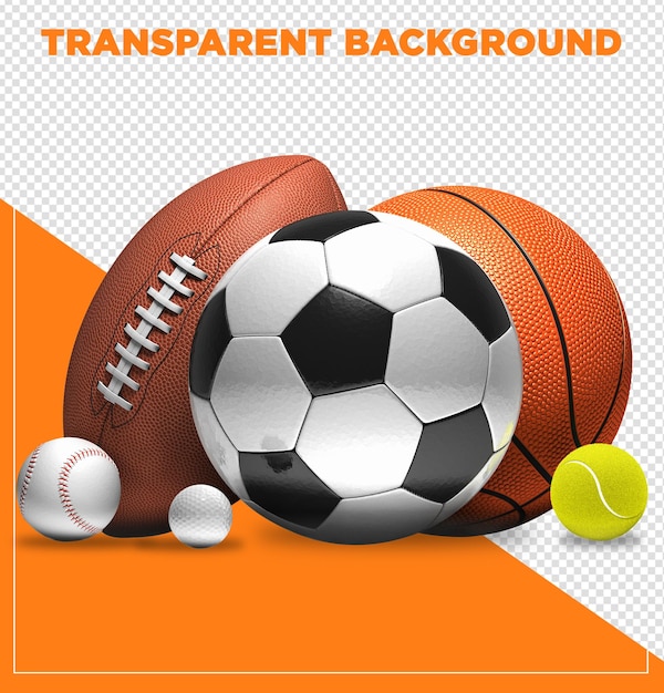 PSD sports balls basketball soccer golf tennis football baseball