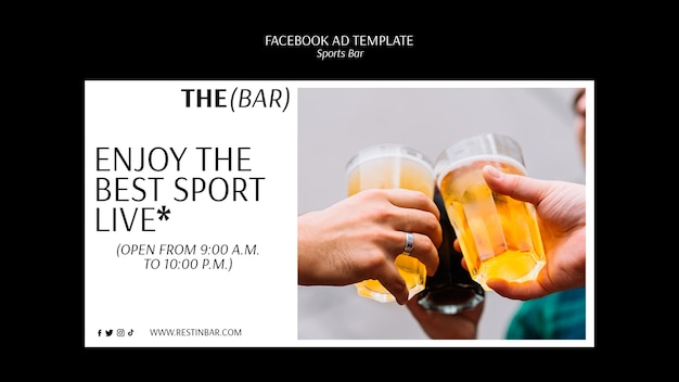 PSD sports bar facebook template