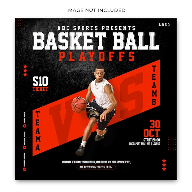 Sports Basketball Social Media Template