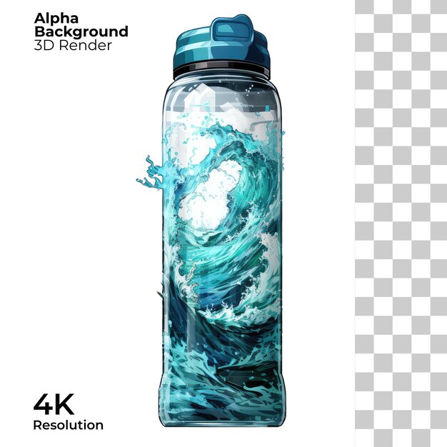 PSD sports bottle on white background