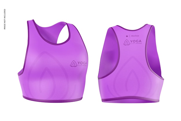 Reggiseni sportivi mockup vista anteriore e posteriore