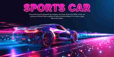 PSD sports car concept background