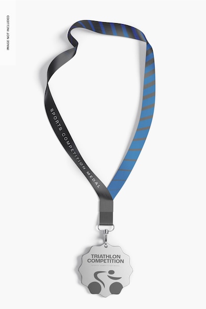 PSD sports competition medal mockup, top view