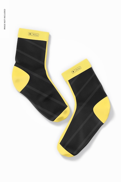 Sports Cycling Socks Mockup, Top View