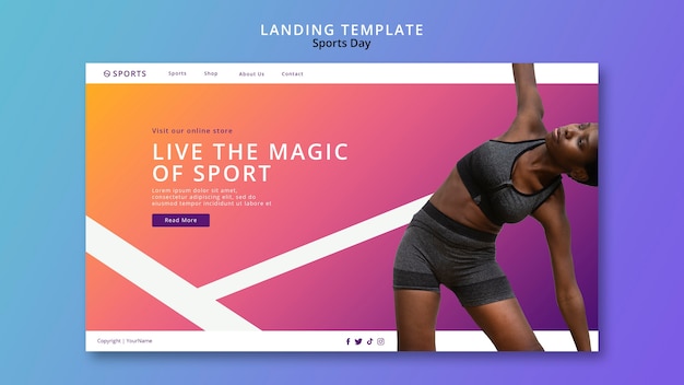 PSD sports day landing page template design