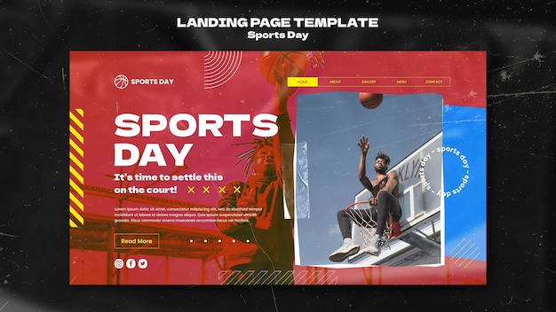 PSD sports day landing page template