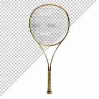 PSD sports equipment set badminton racket and tennis ball sports day on isolated background