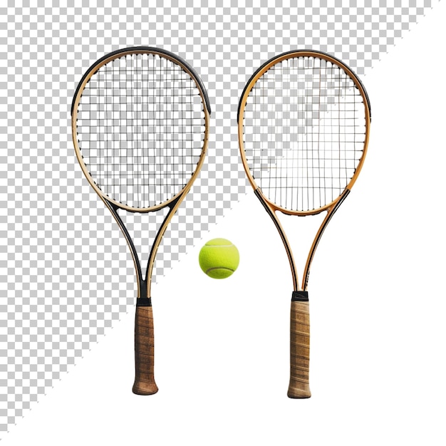 Sports equipment set badminton racket and tennis ball sports day on isolated background