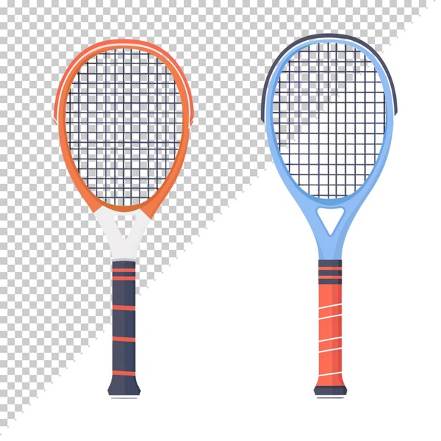 Sports equipment set badminton racket and tennis ball sports day on isolated background