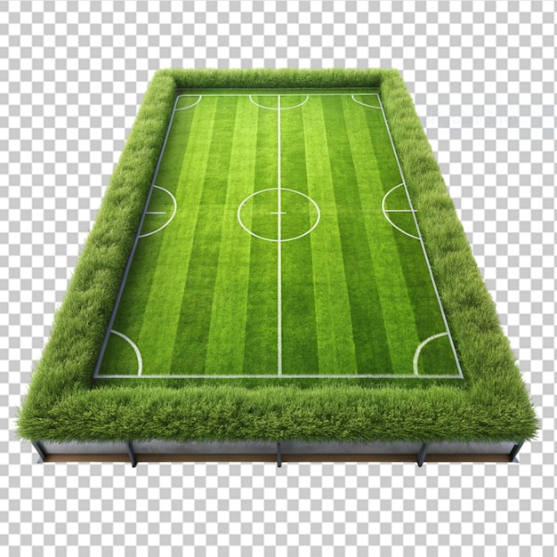 PSD sports field with grass on transparent background