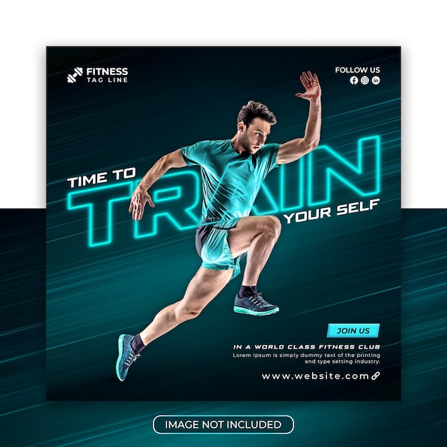 Sports and fitness social media and instagram post template premium psd