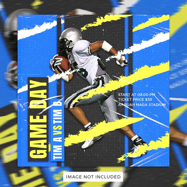 Sports football poster flyer template