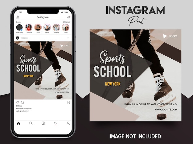 Modello di post sport instagram