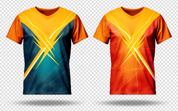 PSD sports jersey template mockup with front view isolated on transparent background