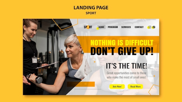 Sports landing page template