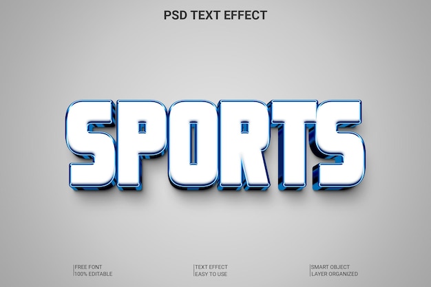 Sports psd 3d text effect style