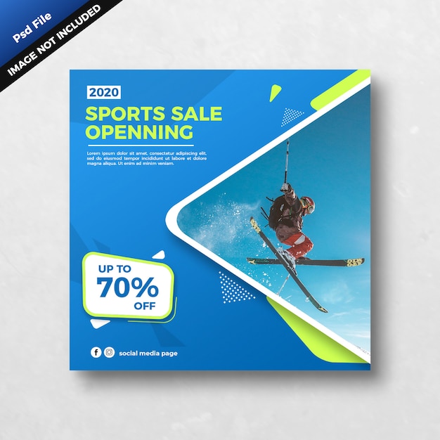 Sports sale square banner