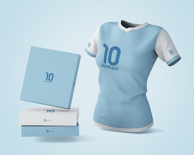 PSD sports shirt mockup with brand logo