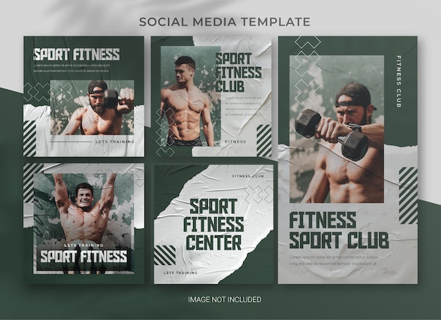 Sports social media pack bundle template design