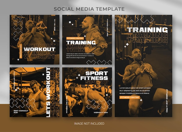 PSD sports social media pack bundle template design