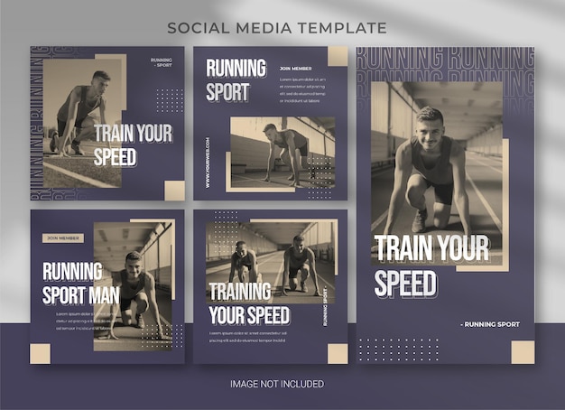 PSD sports social media pack bundle template design