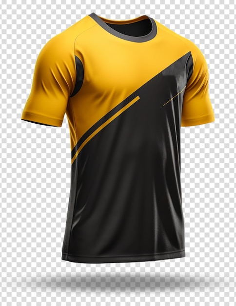 PSD sports tshirt mockup design template with front view isolated on transparent background