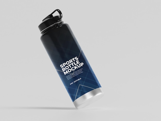 Mockup di bottiglia d'acqua sportiva