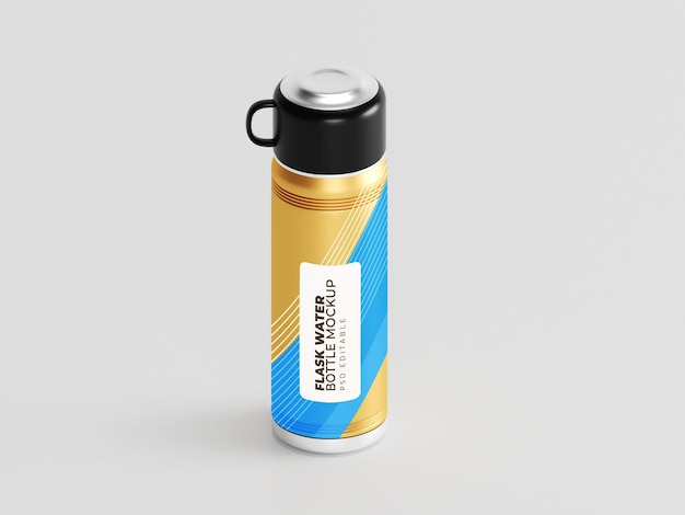 PSD mockup di bottiglia d'acqua sportiva