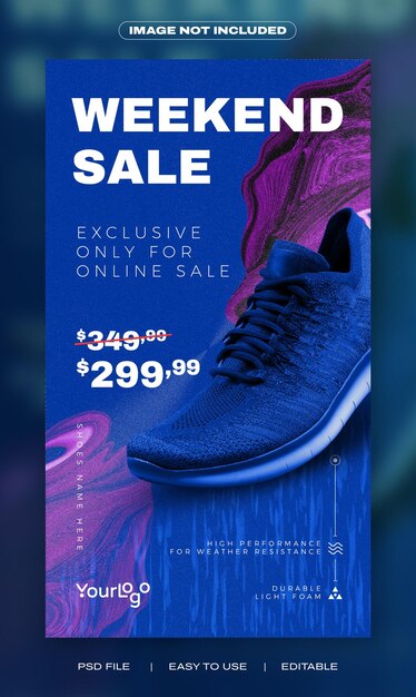 Sportschoenen instagram stories banner promotie banner sjabloon