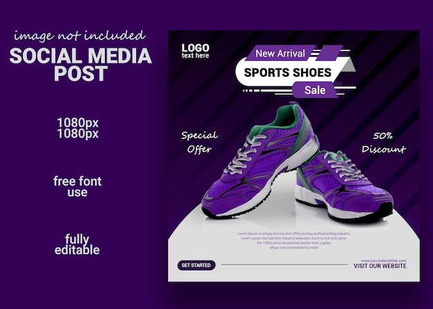 sportschoenen productverkoop social media postsjabloon