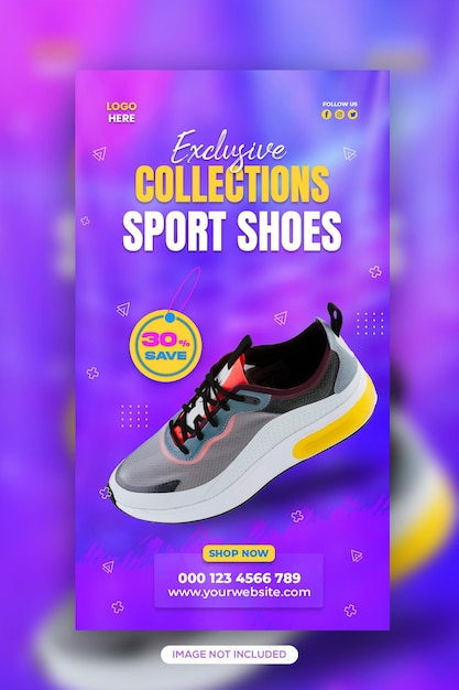 Sportschoenen Sale Instagram Verhaal en Exclusief Social Media Verhaal Bannerontwerp