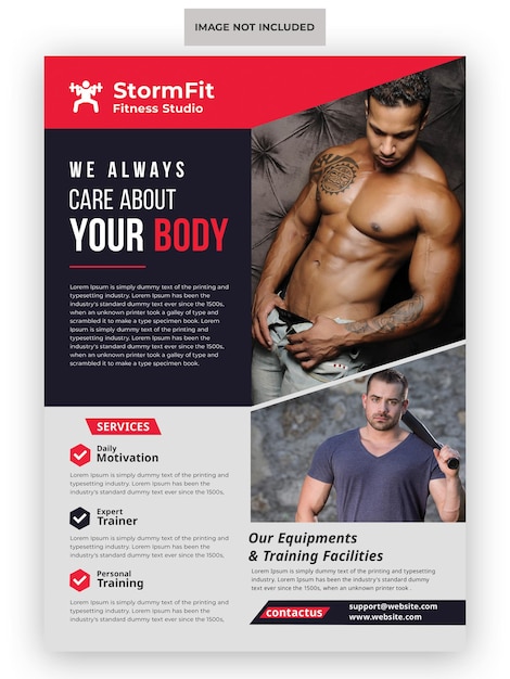 PSD sportschool fitness flyer sjabloon