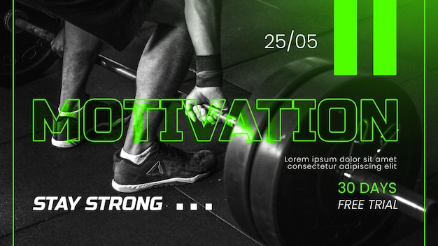 Sportschool motivatie posterontwerp psd