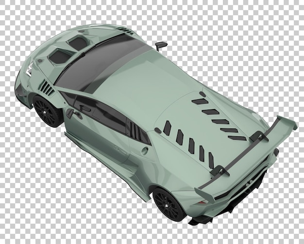 Sportwagen op transparante achtergrond. 3d-rendering - illustratie