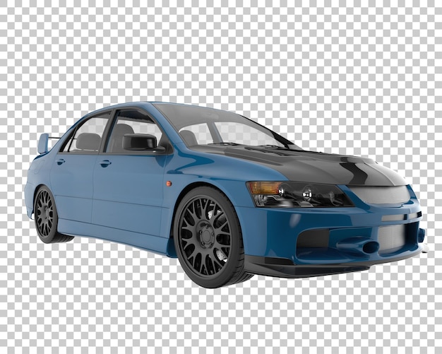 Sportwagen op transparante achtergrond. 3D-rendering - illustratie