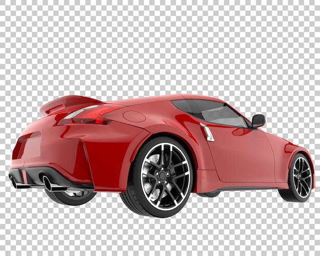 Sportwagen op transparante achtergrond. 3D-rendering - illustratie