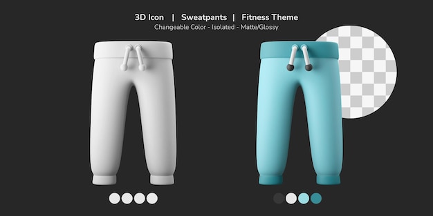 sporty jogging sweatpants outfit 3d icon illustration fitness and gym theme