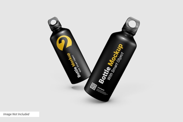Sporty Water Bottle Mockup Design Isolated