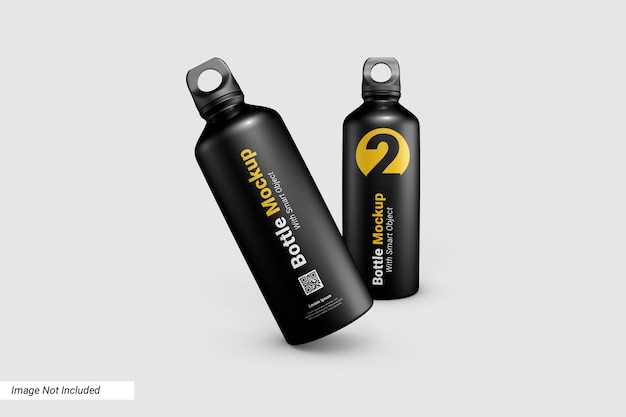 PSD sporty water bottle mockup design isolated