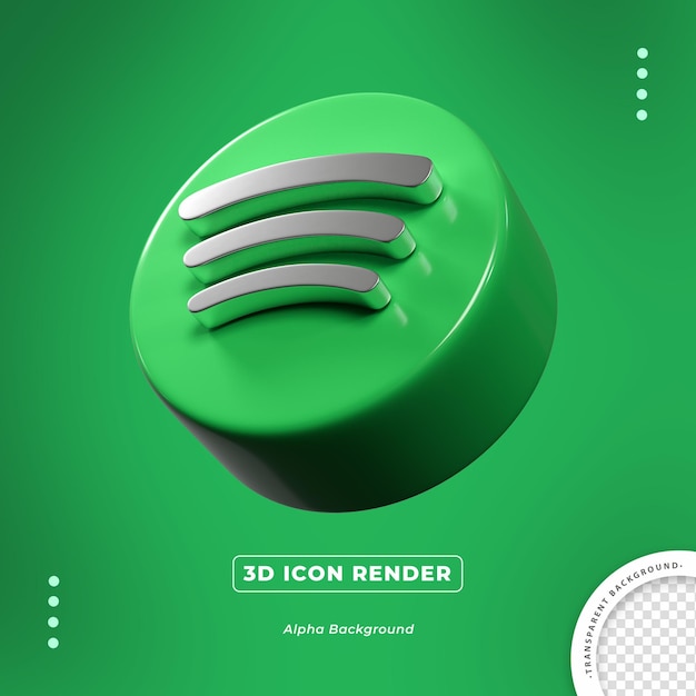 Spotify 3d geïsoleerd render zijpictogram