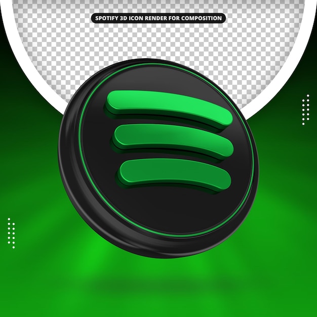 Spotify 3d render icon for composition