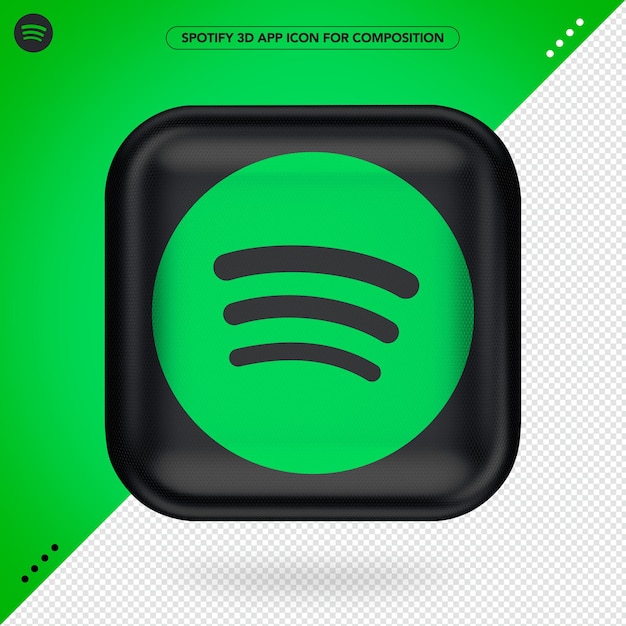 Icona di spotify isolata nel rendering 3d