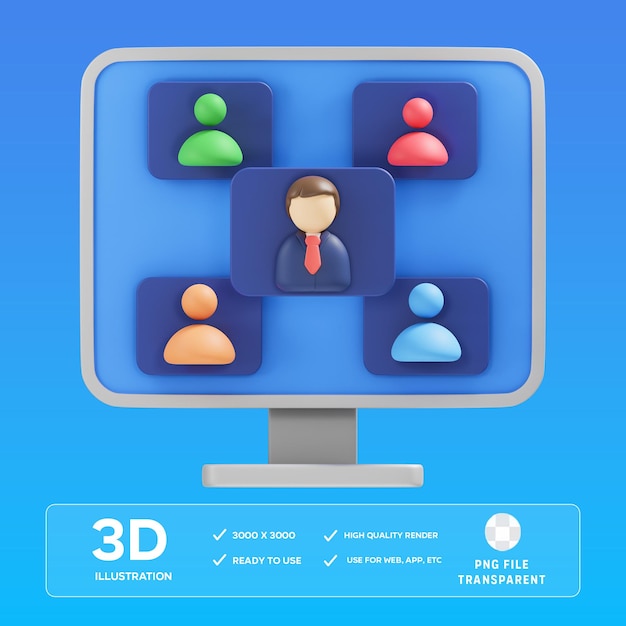Spotkanie PSD 3D Ilustracja 3D