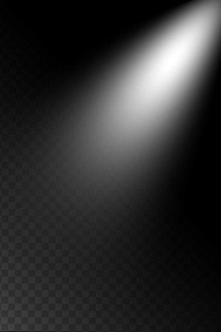 PSD spotlight beam on a transparent background