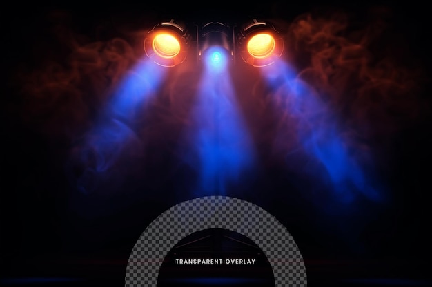 Spotlights scenebelysning stråle VFX overlegg effekt på transparent bakgrunn