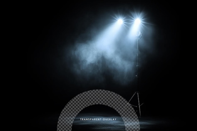 Spotlights stage lighting beam VFX overlay effect on transparent background